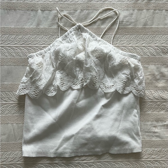 Anthropologie High Neck Eyelet Tank - Picture 1 of 3